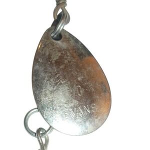 Vintage Evans 1/0 Spinner Bait Fishing Lure Silver Copper Tone Treble Hook 2.5"